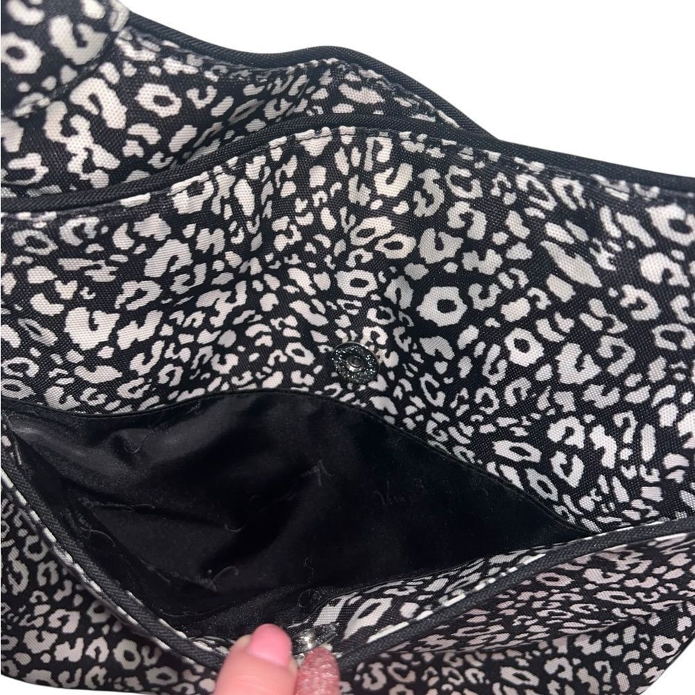 Vera Bradley Black White Leopard Print Quilted Crossbody Bag Adjustable Strap - Picture 4 of 13